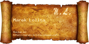 Marek Lolita névjegykártya